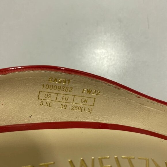 NEW STUART WEITZMAN Women’s Power Pumps Red Patent Leather Size 8.5C Pointed Toe - Picture 5 of 12